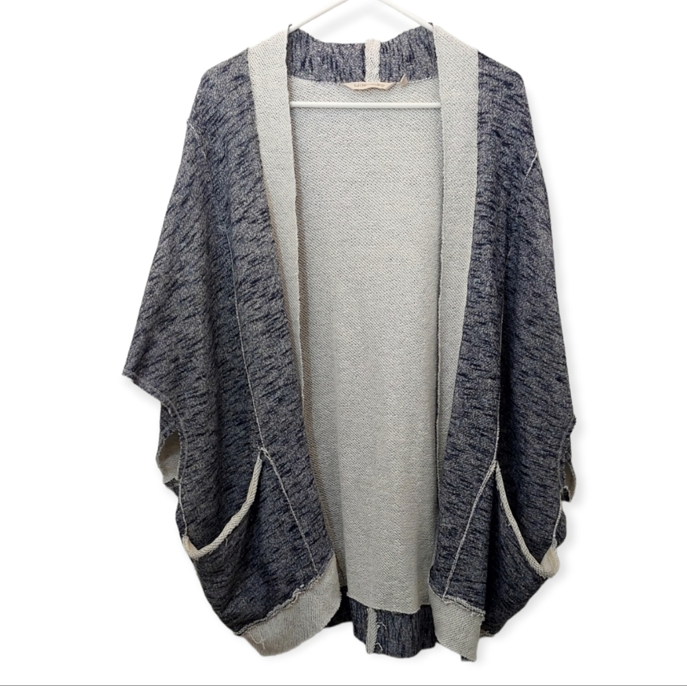 Soft Surroundings Women's Size Large Extra Cardigan Sweater Gray White Lagenlook - Picture 2 of 8